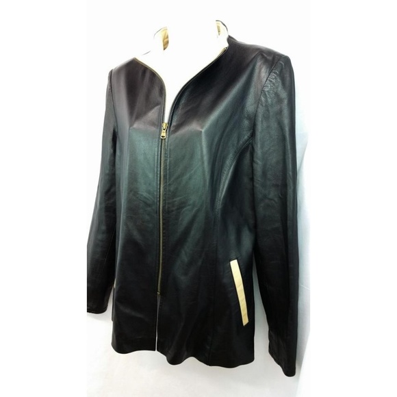 ALTA MODA FIRENZE BLACK LEATHER JACKET 48 - Picture 3 of 6